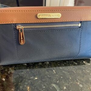 Michael Kors Blue and Tan Wallet